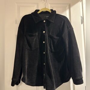 Forever 21 Black oversize button up shacket